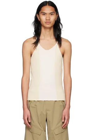DION LEE Off-White Cotton Tank Top
