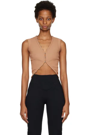 DION LEE Tan Hook & Eye Tank Top