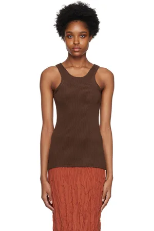 Totême Brown Curved Compact Tank Top