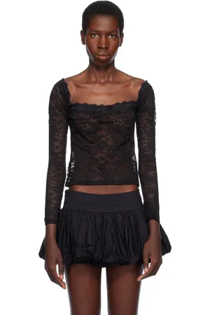 yuhan wang Off-Shoulder Lace Blouse