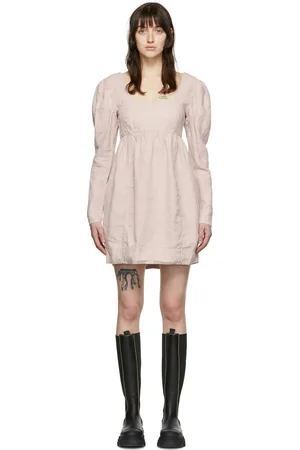Ganni Purple Babydoll Mini Dress