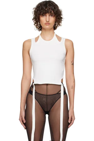 DION LEE White Double Tie Tank Top