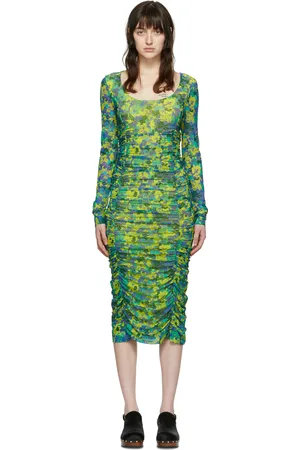 Ganni Multicolor Recycled Nylon Midi Dress