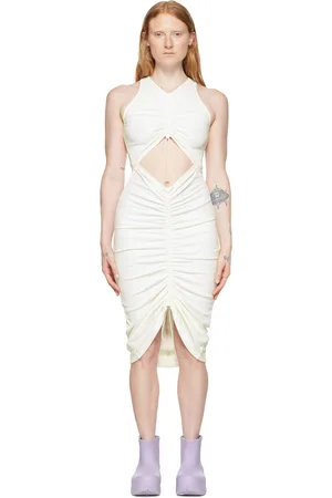 DION LEE White Organic Cotton Midi Dress