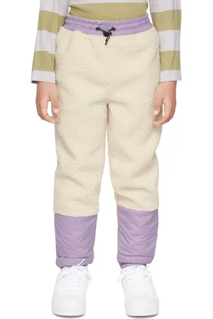 K-Way Kids Purple & Off-White Paneled Lounge Pants