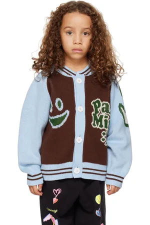 PAM PERKS AND MINI SSENSE Exclusive Kids Blue & Brown Cardigan