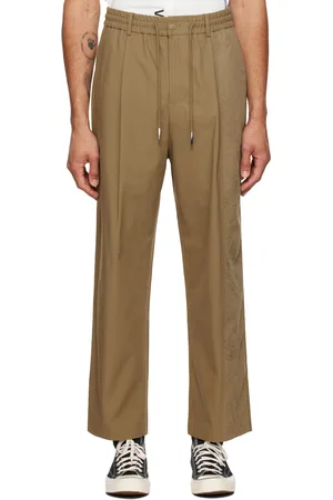 Feng Chen Wang Brown Embroidered Panel Trousers