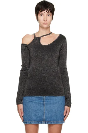 J.W.Anderson Black Asymmetric Long Sleeve T-Shirt