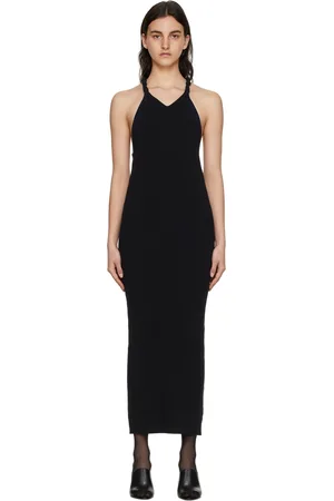 DION LEE Black Cotton Midi Dress