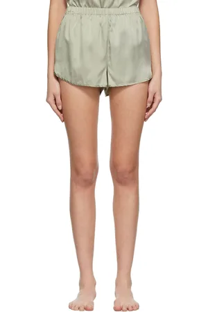 SKIMS Green Silk Sleep Tap Shorts