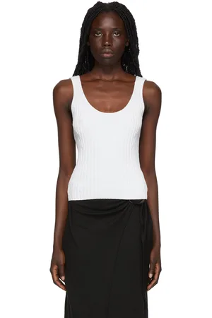 Vince White Cotton Tank Top