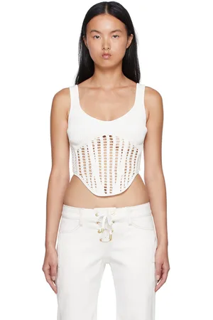 DION LEE White Recycled Viscose Tank Top