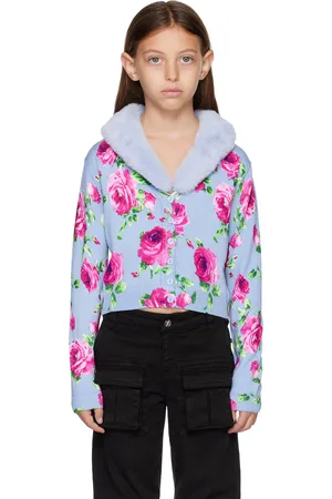 MISS BLUMARINE Kids Blue Floral Cardigan