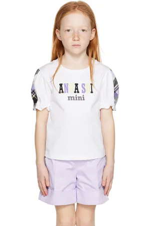 Anna Sui Kids White Check T-Shirt