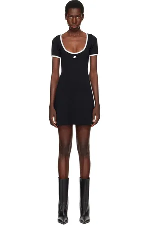 Courrèges Black Holistic Contrast Minidress