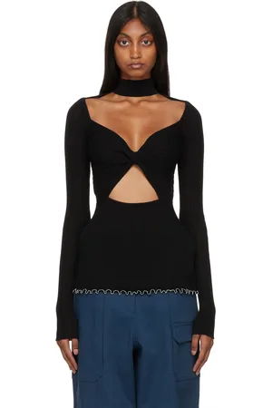 3.1 Phillip Lim Black Twist Front Turtleneck