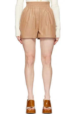 Stand Studio Tan Hedda Faux-Leather Shorts