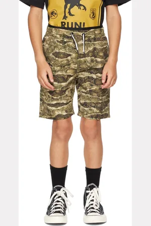 Molo Kids Brown & Khaki Jurassic World Edition Neal Swim Shorts