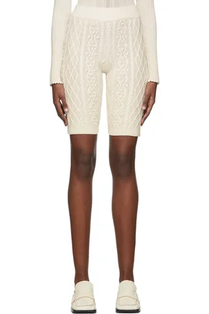 Loulou de Saison Off-White Silk & Linen Musa Shorts