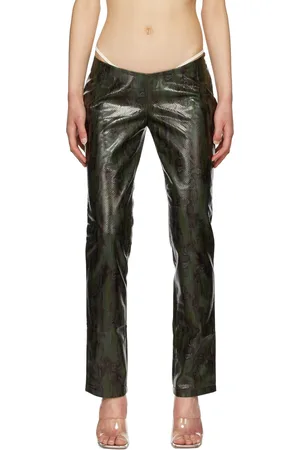 Miaou Green Rex Faux-Leather Pants