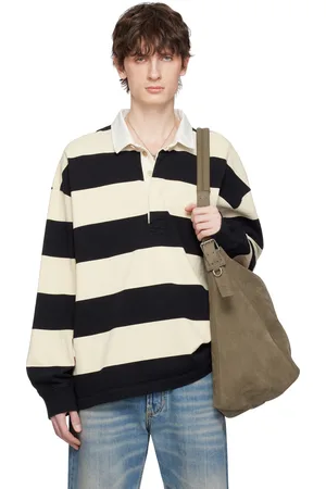 Alexander McQueen Black & Beige Oversized Rugby Polo