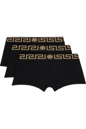 VERSACE Three-Pack Black Greca Border Boxers