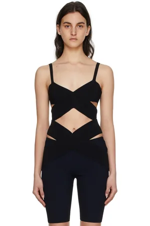 DION LEE Black X Tank Top