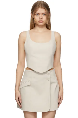 Anna Quan Beige Maya Coset Tank Top