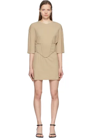 DION LEE Brown Cotton Mini Dress