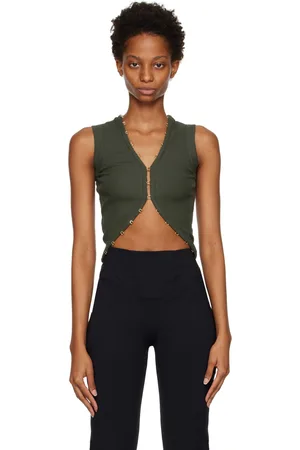 DION LEE Khaki Hook & Eye Tank Top