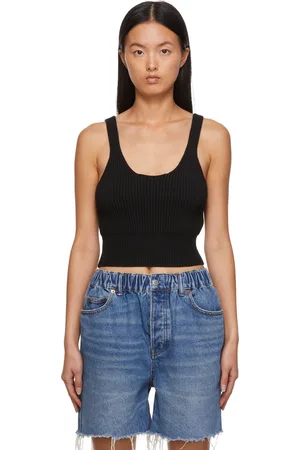 Alexander Wang Black Rib Knit Tank Top