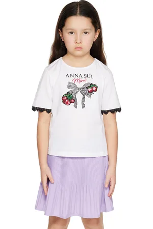 Anna Sui Kids White Embroidered T-Shirt