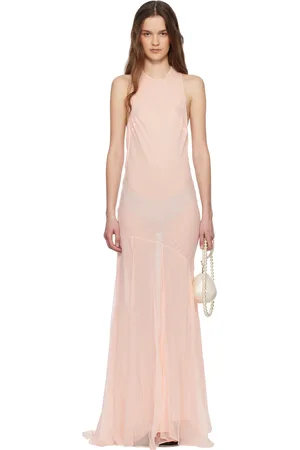 Simone Rocha Pink Bow Detail Halter Maxi Dress
