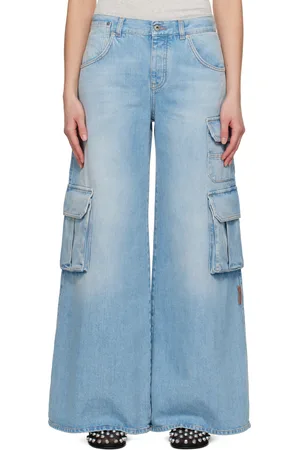 OFF-WHITE Blue Wide-Leg Denim Jeans