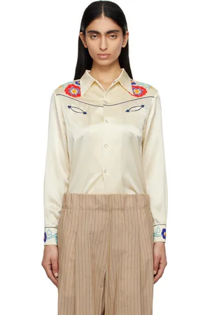 BODE Beige Garden Party Western Shirt