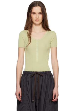LEMAIRE Green Buttoned Rib Bodysuit