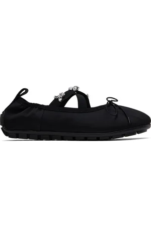 Simone Rocha Black Embellished Grip Ballerina Flats