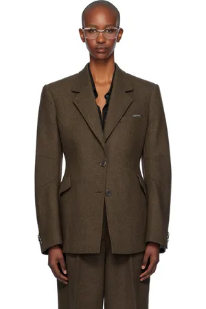 Helmut Lang Brown Apex Sculpted Blazer