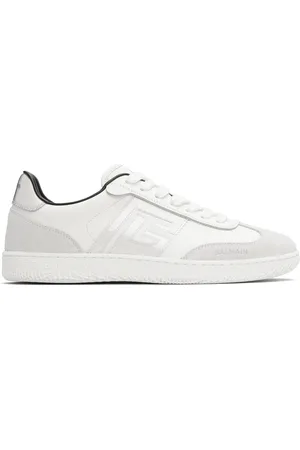 Balmain Gray & White Suede 