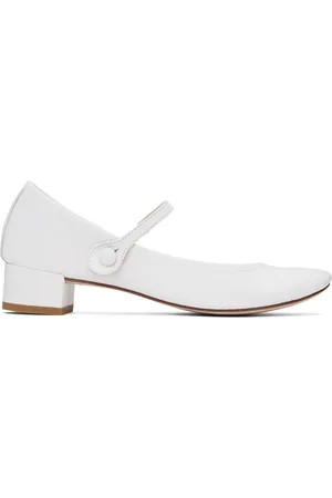 Repetto White Rose Mary Jane Heels