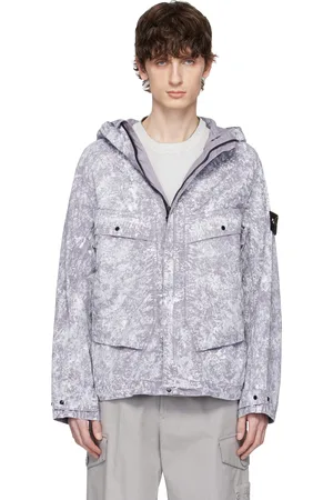 Stone Island White & Gray Tela Paracadute Stretch-TC Jacket