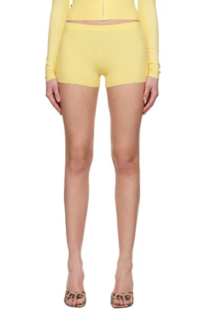 Miaou Yellow Knit Booty Shorts