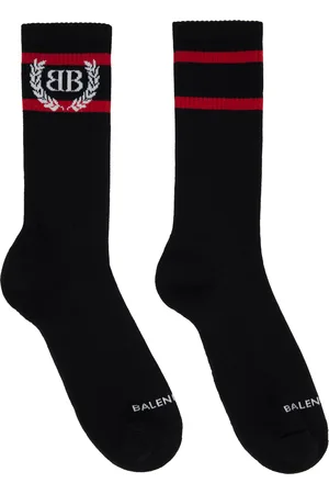 Balenciaga Black & Red Laurel Classic Socks