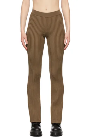 Ami Brown Ribbed Lounge Pants