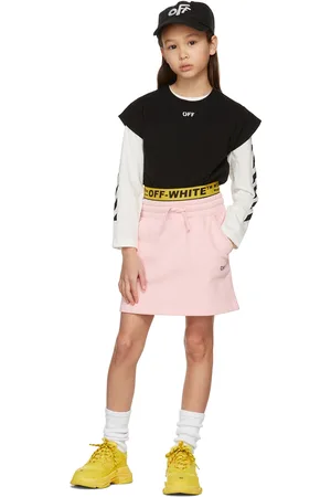 OFF-WHITE Kid Black Industrial Cropped T-Shirt