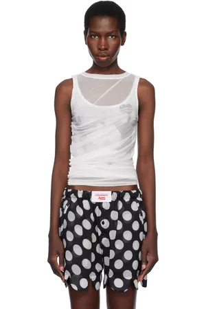 Charles Jeffrey Loverboy Draped Mesh Tank Top