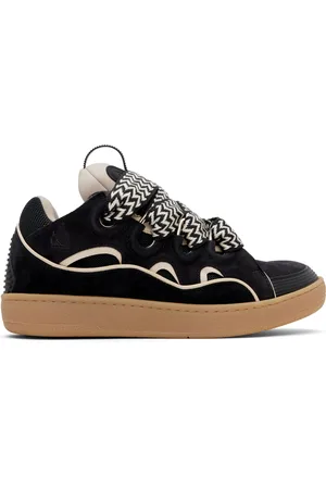Lanvin SSENSE Exclusive Black Curb Leather Sneakers
