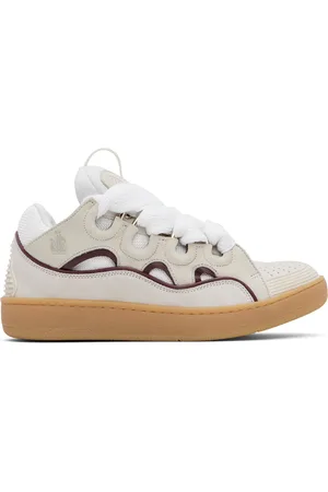 Lanvin SSENSE Exclusive Beige Curb Leather Sneakers