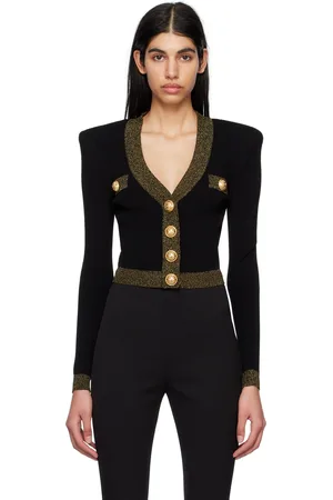 Balmain Black Cropped Cardigan