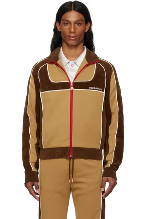 Casablanca Brown & Beige Chenille Panelled Track Jacket